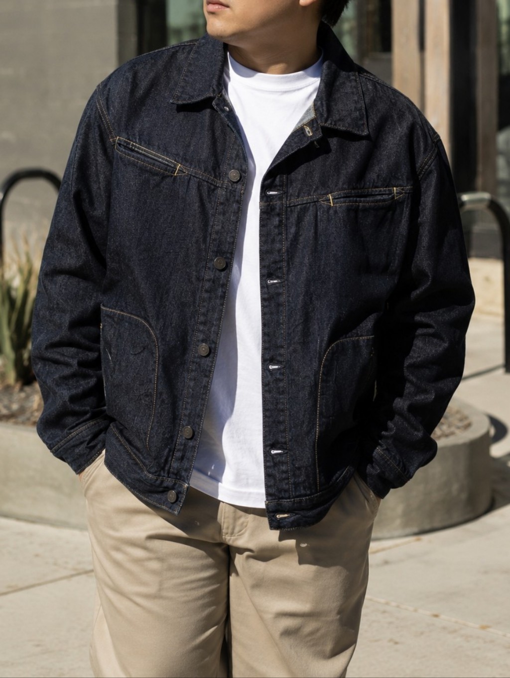 Nwt Levi's Men's Dark Indigo Denim Jacket Plus Size 100% Cotton Contrast Stitch